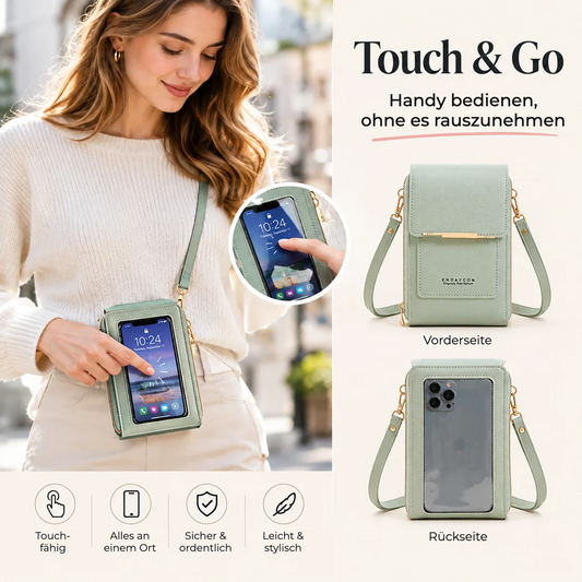 TouchBag in Salbeigrün – Handy bedienen, ohne es rauszunehmen